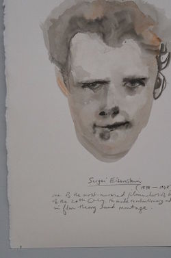 【図4】マルレーネ・デュマス《セルゲイ・エイゼンシュテインの肖像（偉大な男たちの一枚）》（2014年）、2014年8月筆者撮影